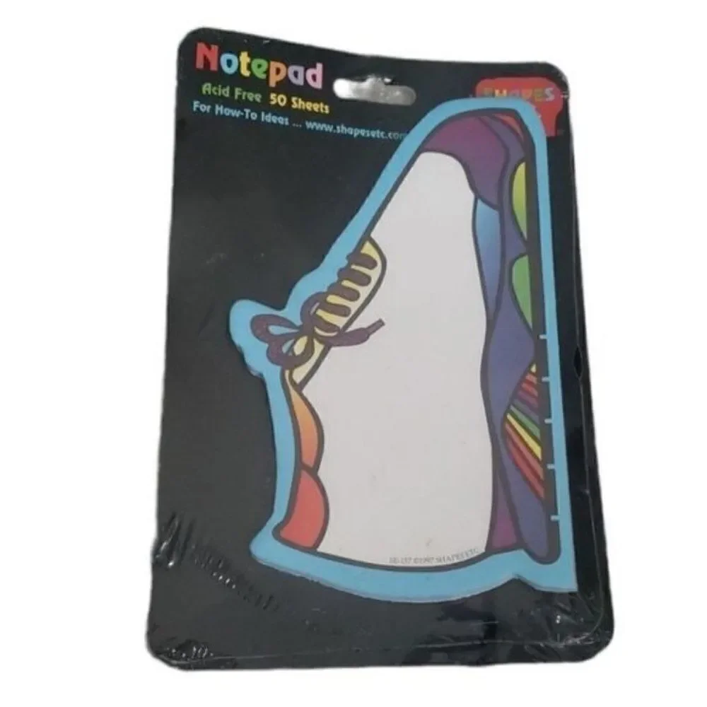 NWT Deadstock Vintage 80s 90s Rainbow Sneaker Notepad Stationary